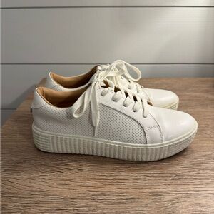 Steve Madden Tolliver White Perforated Sneakers